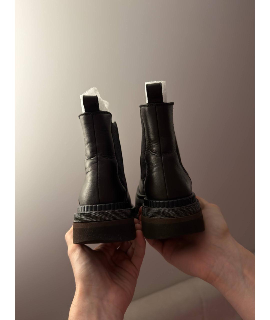 BRUNELLO CUCINELLI Коричневые кожаные ботинки, фото 4