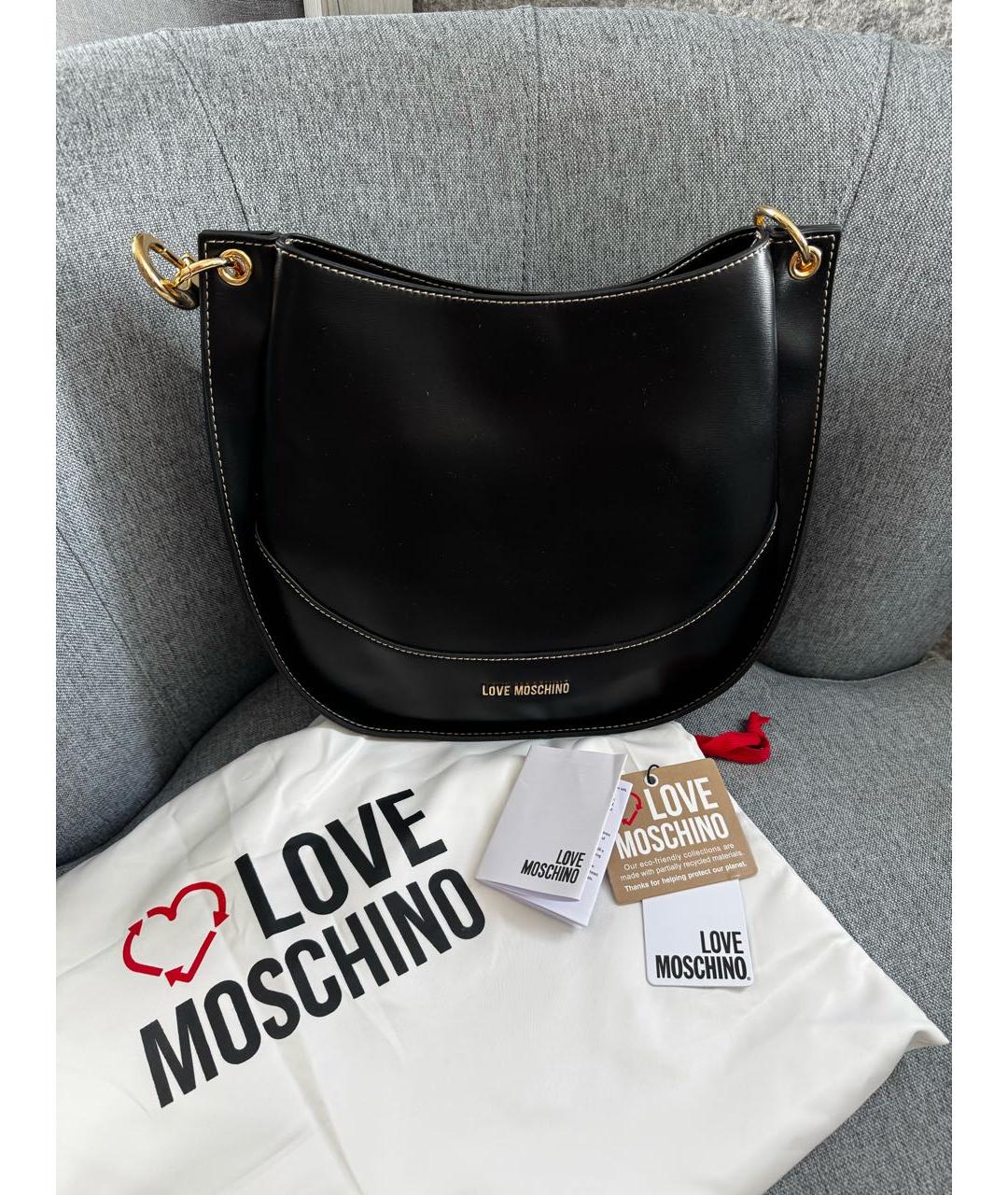 LOVE MOSCHINO Черная сумка через плечо из искусственной кожи, фото 5