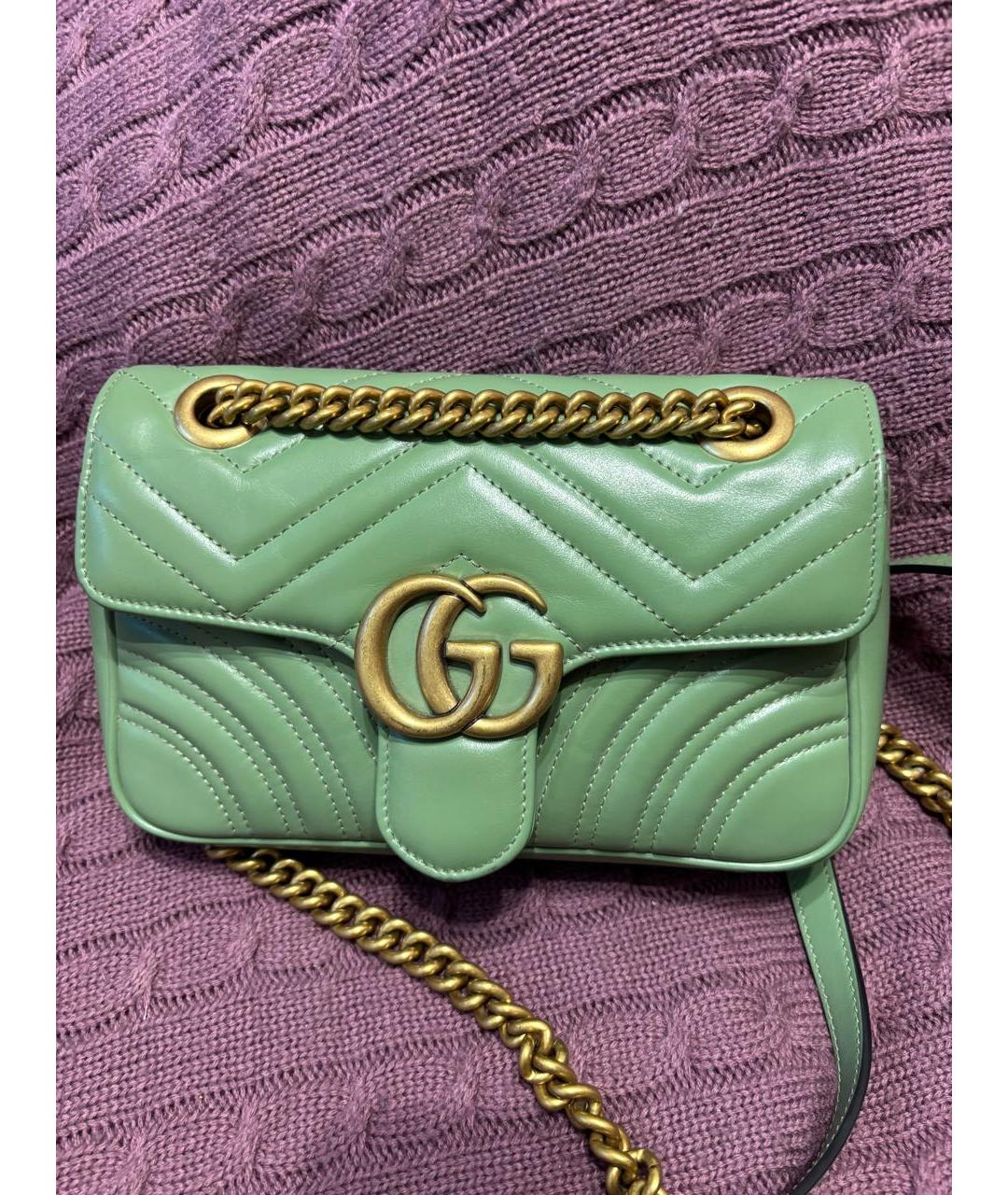 GUCCI Зеленая кожаная сумка через плечо, фото 9