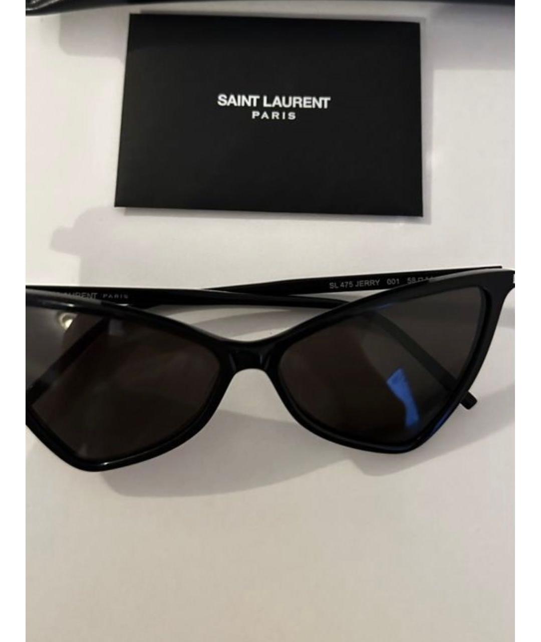 SAINT LAURENT Черные пластиковые солнцезащитные очки, фото 2