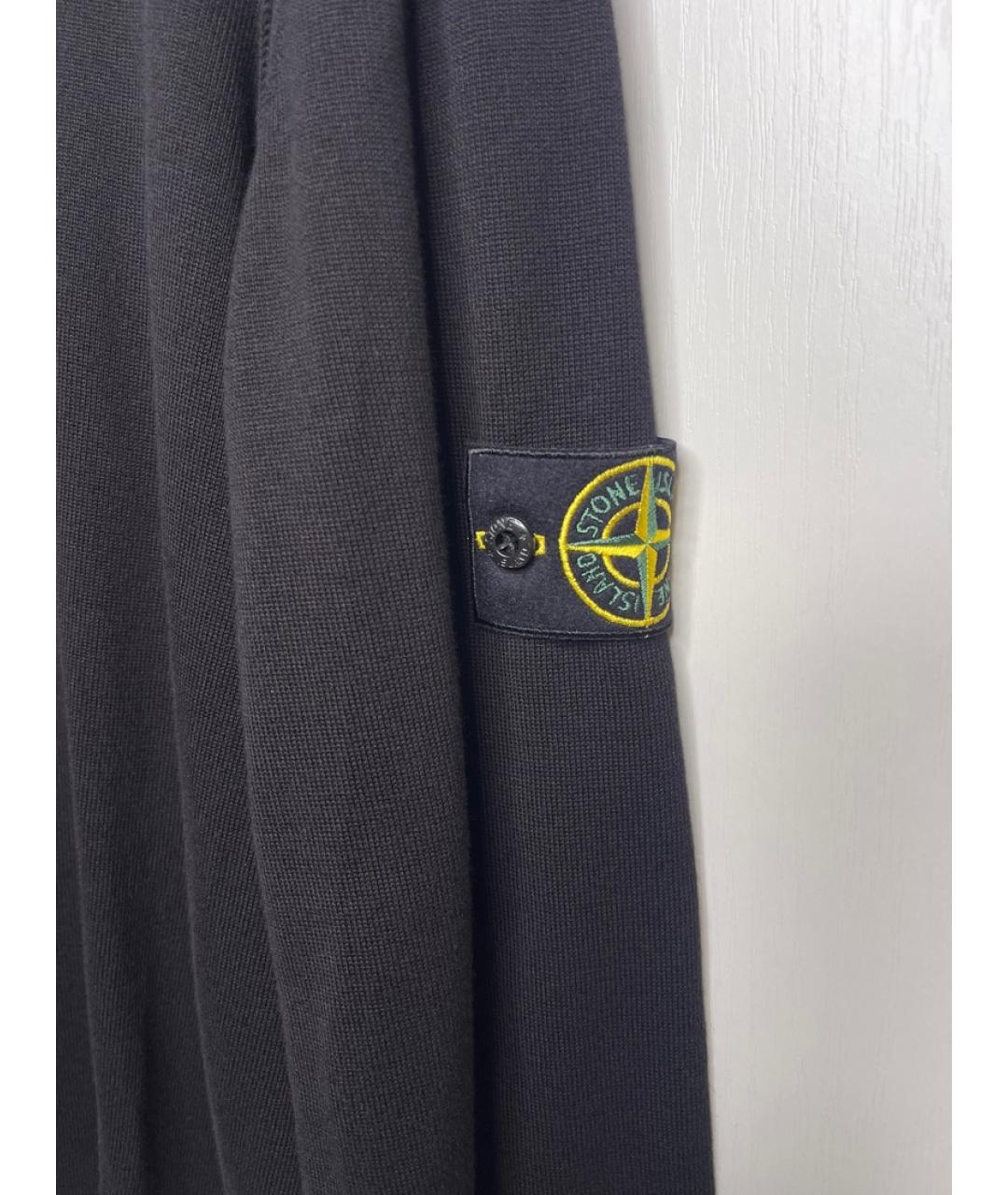 STONE ISLAND Черный хлопковый джемпер / свитер, фото 7