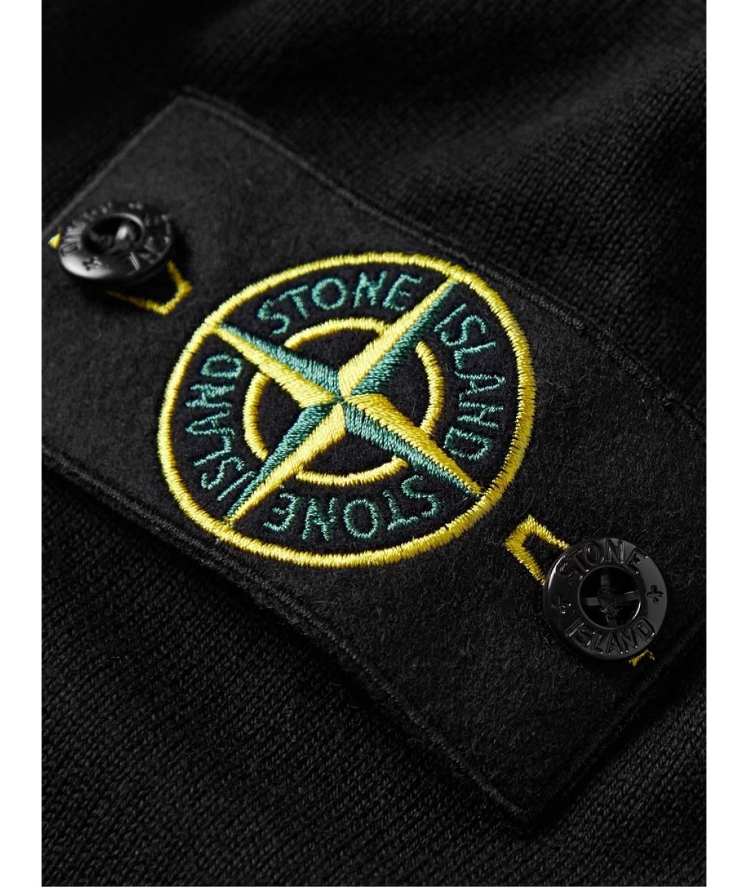 STONE ISLAND Черный хлопковый джемпер / свитер, фото 6