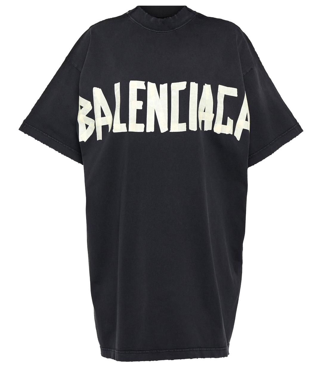 BALENCIAGA Черная хлопковая футболка, фото 1