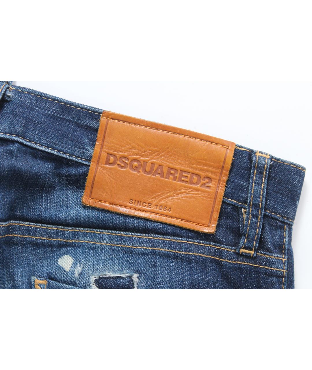 DSQUARED2 Синие хлопко-эластановые джинсы скинни, фото 7