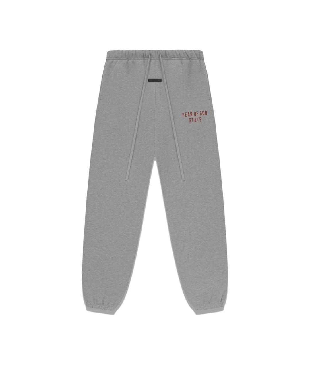 FEAR OF GOD ESSENTIALS Серые хлопковые прямые брюки, фото 3