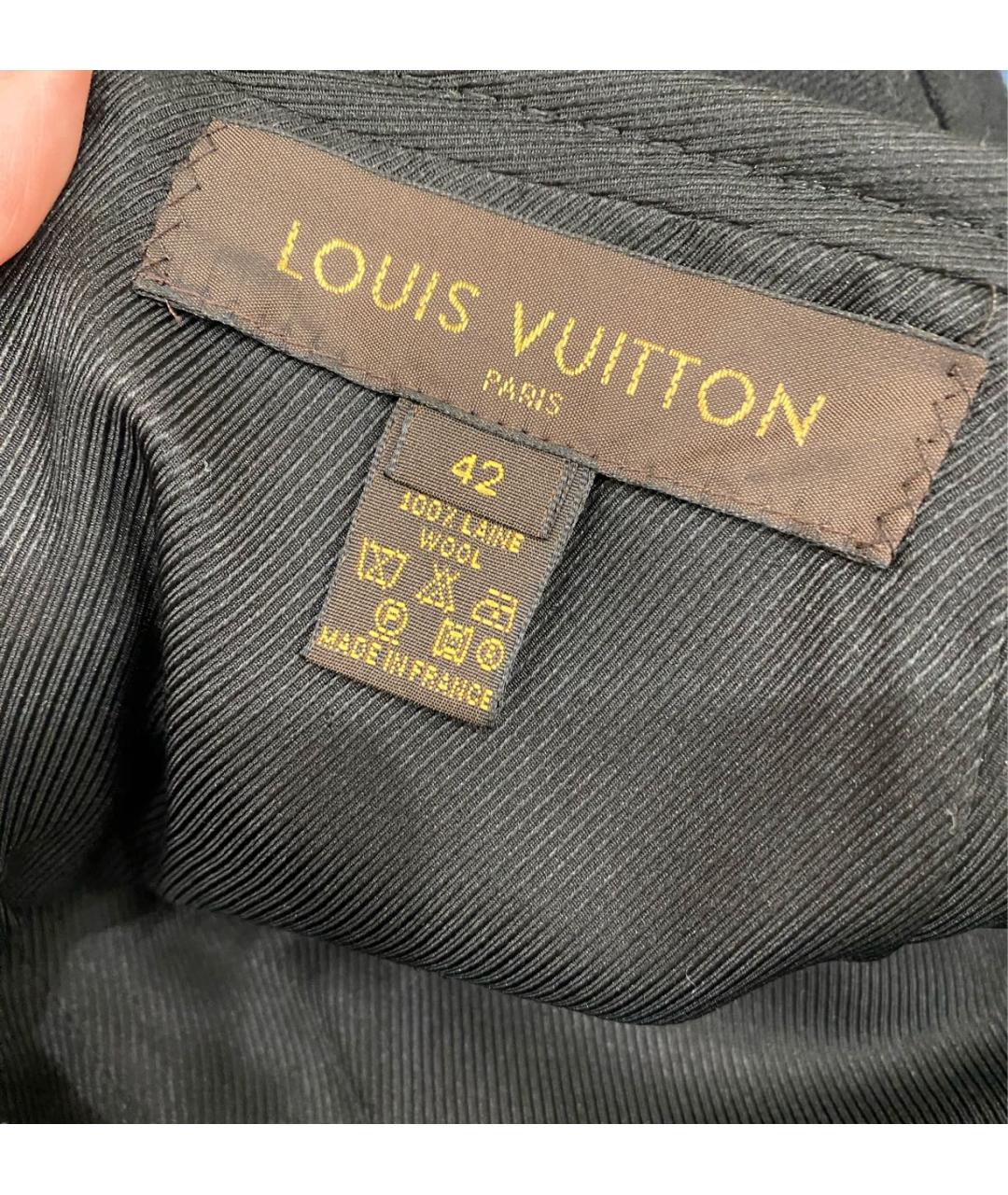 LOUIS VUITTON Черная шерстяная юбка миди, фото 4