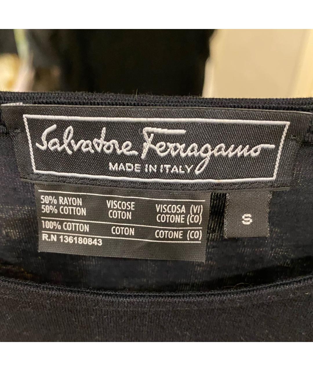 SALVATORE FERRAGAMO Черная хлопковая футболка, фото 2