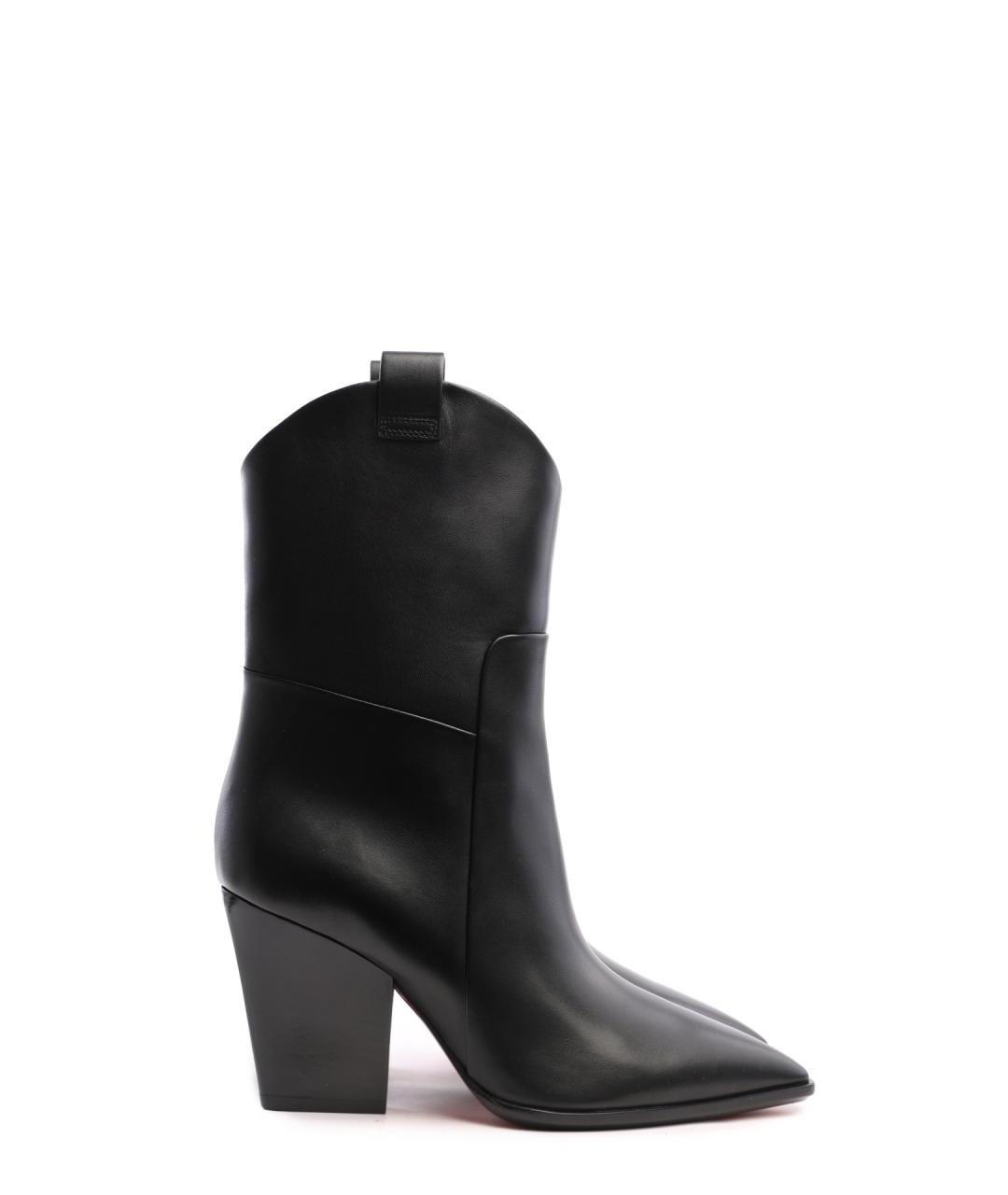 SANTONI Черные кожаные сапоги, фото 1