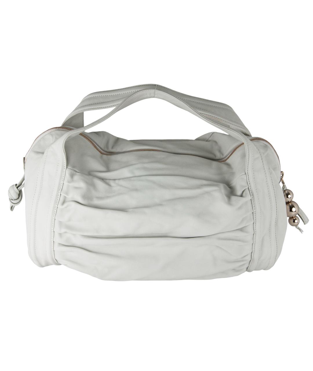 SERGIO ROSSI Белая кожаная дорожная/спортивная сумка, фото 1