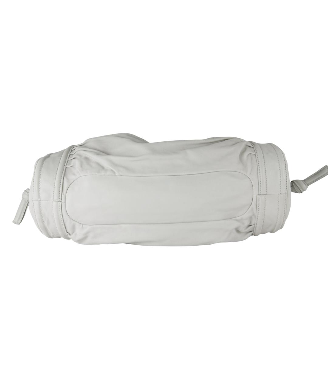 SERGIO ROSSI Белая кожаная дорожная/спортивная сумка, фото 4