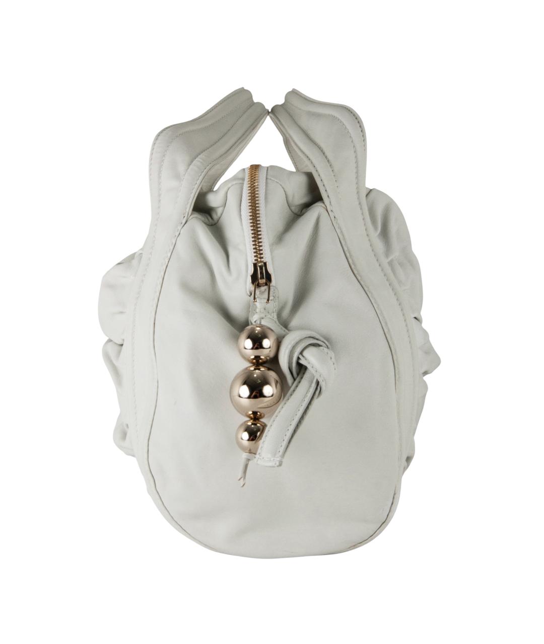 SERGIO ROSSI Белая кожаная дорожная/спортивная сумка, фото 2