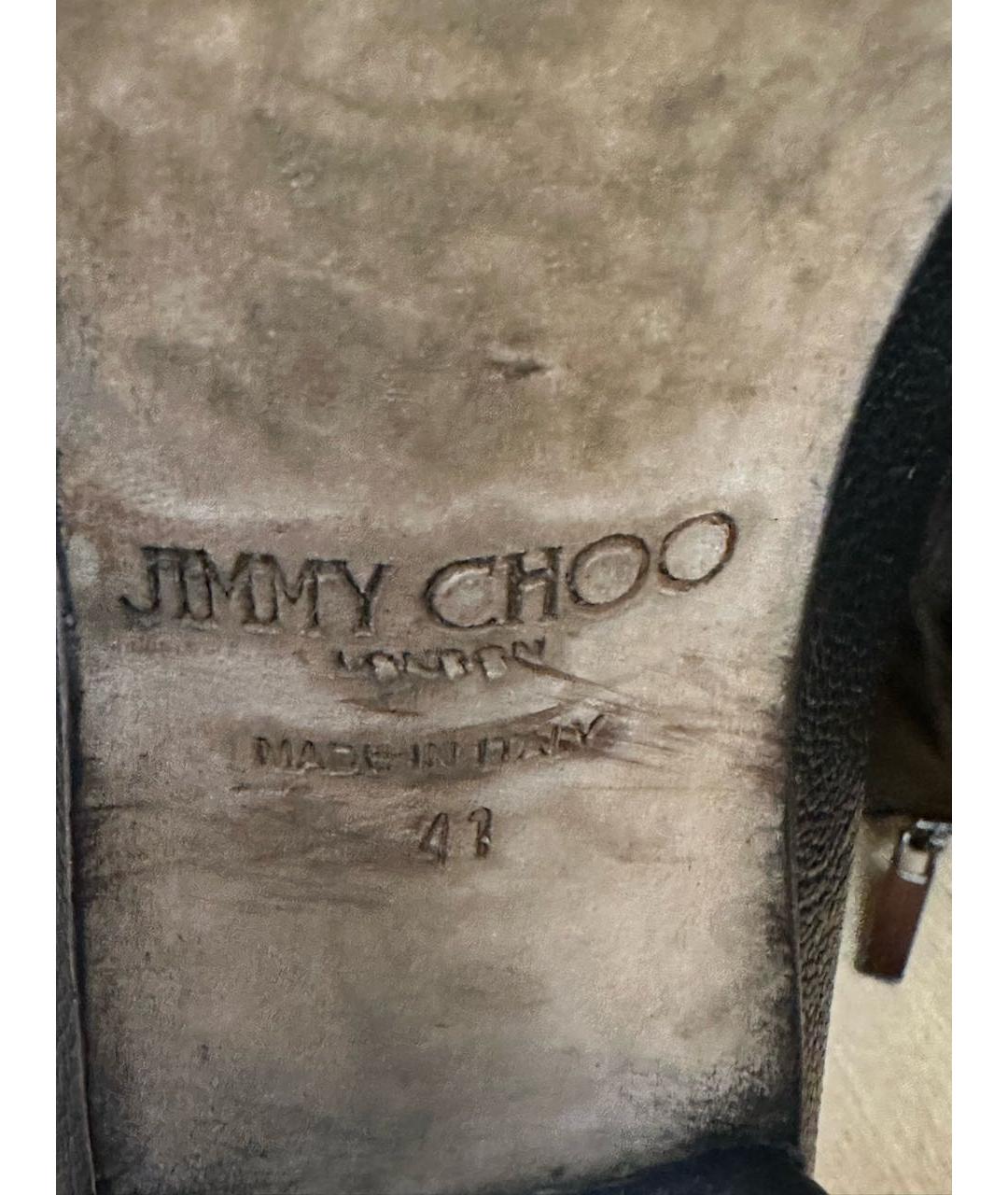 JIMMY CHOO Черные кожаные полусапоги, фото 7