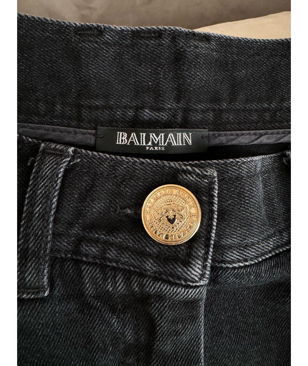 BALMAIN Черные хлопко-эластановые джинсы слим, фото 3