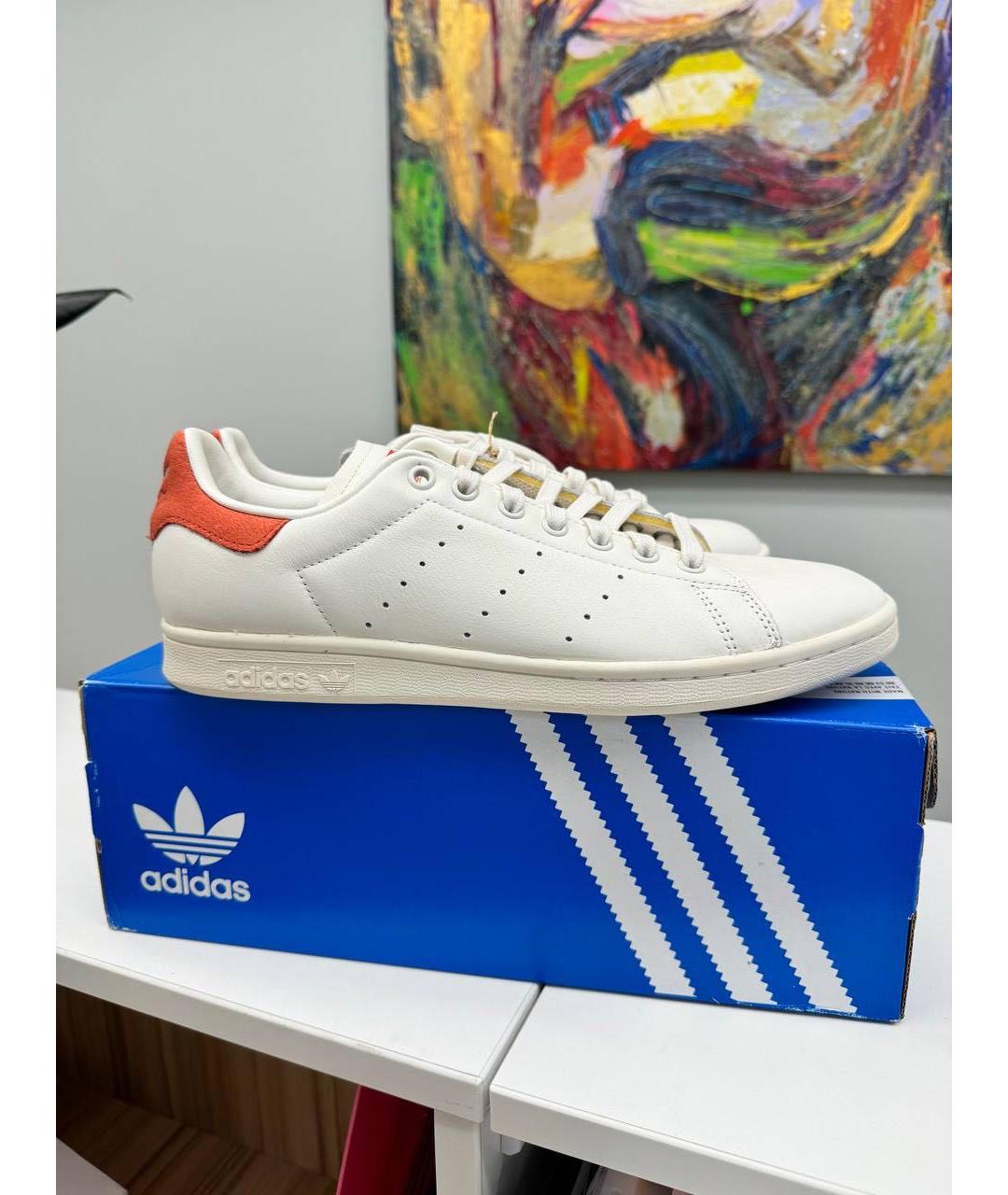 ADIDAS Белые кожаные низкие кроссовки / кеды, фото 6