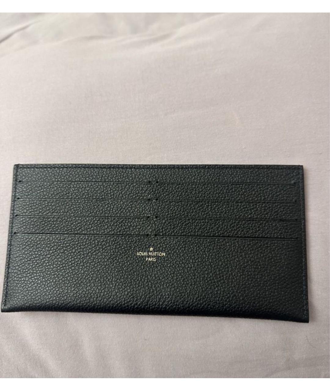 LOUIS VUITTON Черный кожаный кардхолдер, фото 3