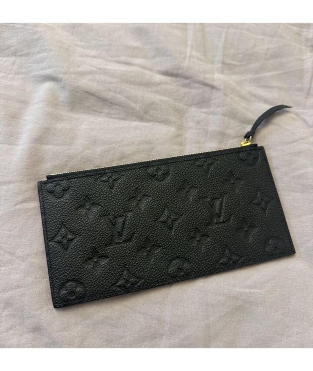 LOUIS VUITTON Черный кожаный кошелек, фото 2