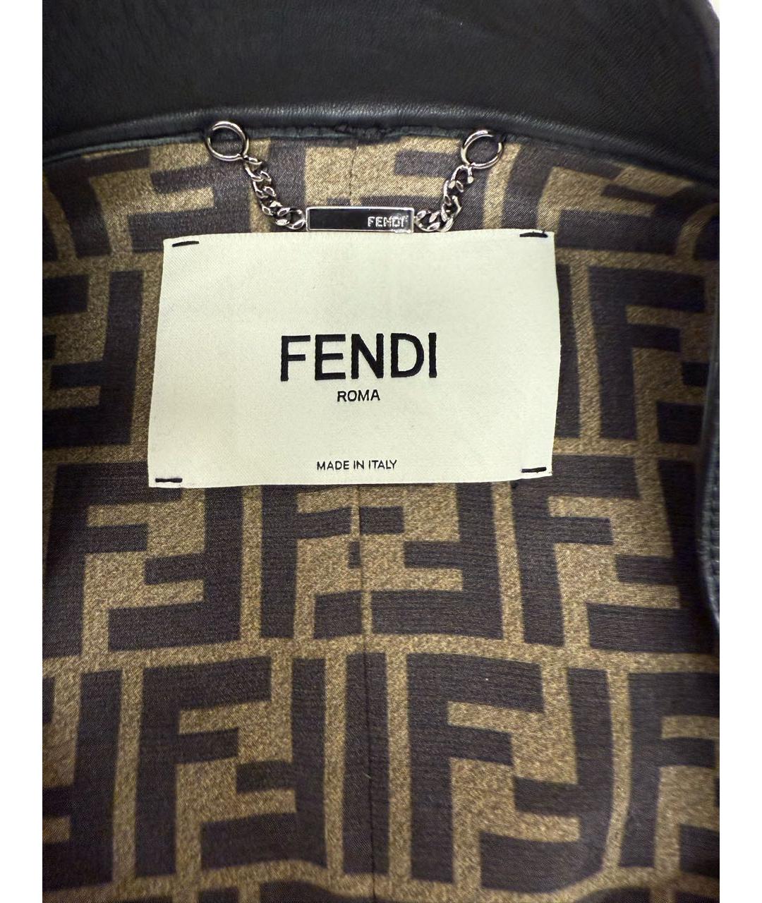 FENDI Черная кожаная куртка, фото 3