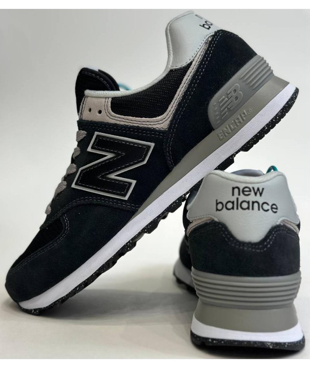 NEW BALANCE Черные замшевые низкие кроссовки / кеды, фото 3