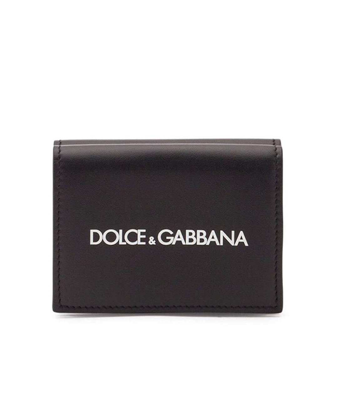 DOLCE&GABBANA Черный кожаный кошелек, фото 1