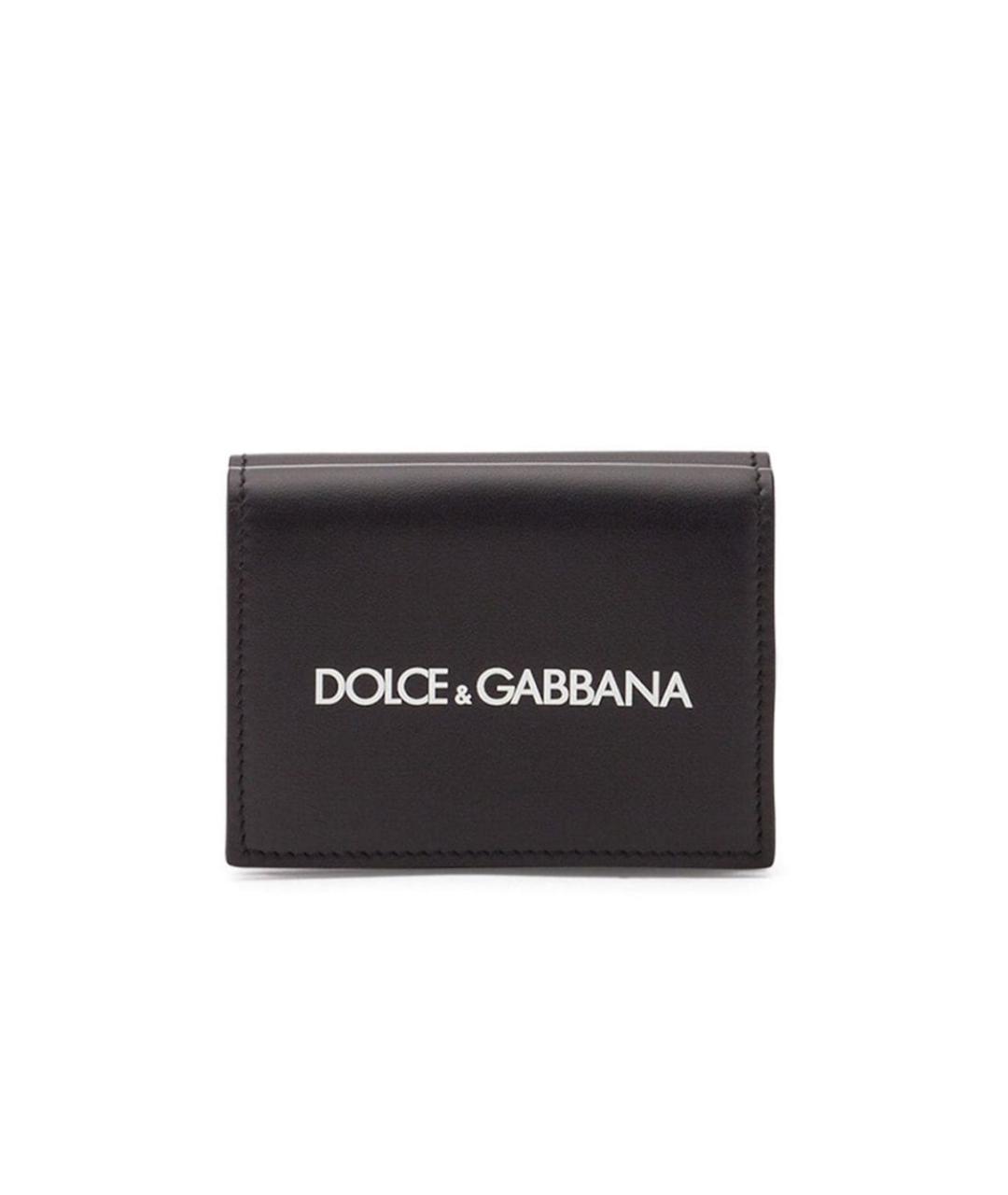 DOLCE&GABBANA Черный кожаный кошелек, фото 4