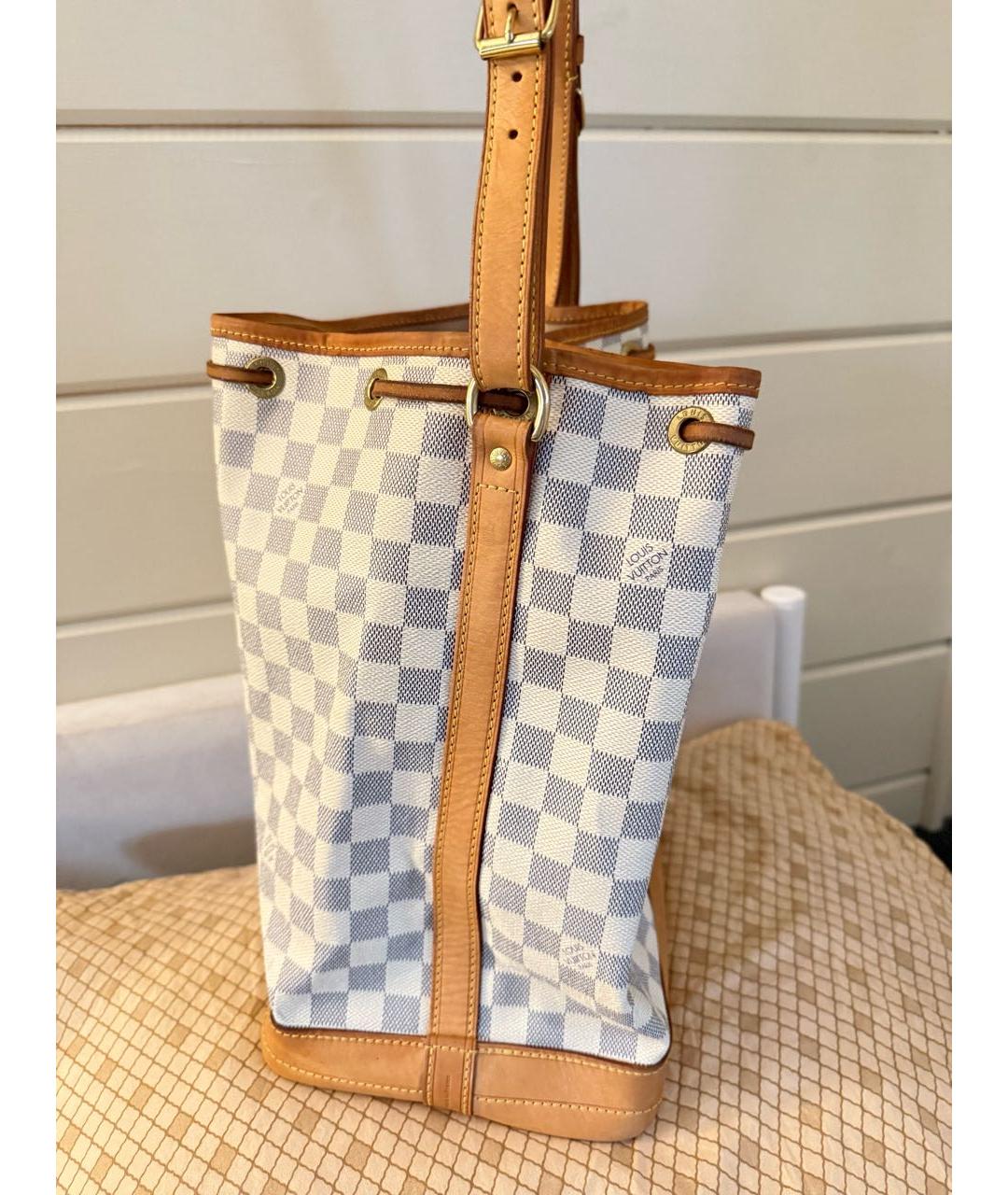 LOUIS VUITTON Бежевая кожаная сумка тоут, фото 3