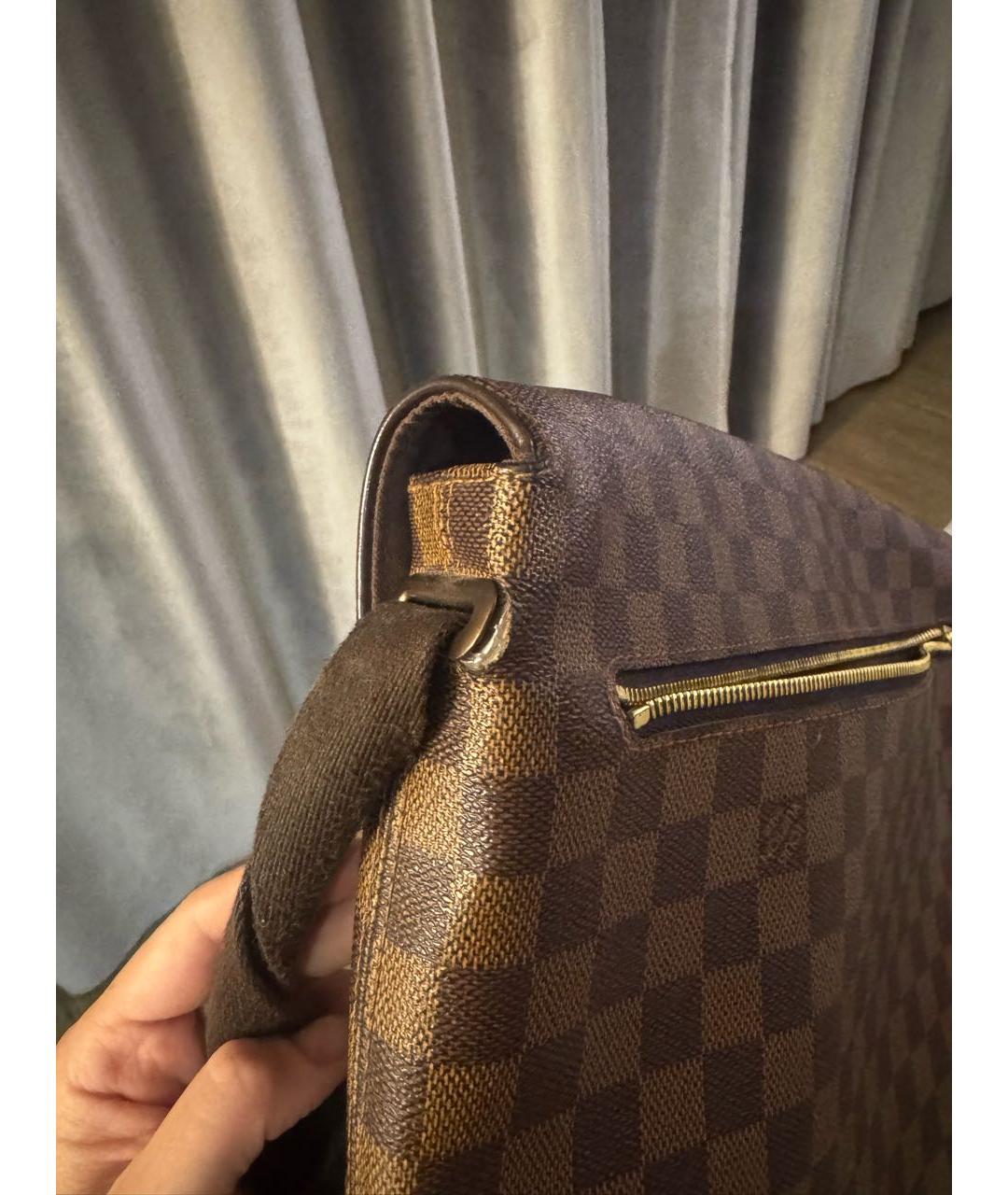 LOUIS VUITTON Коричневая кожаная сумка на плечо, фото 6