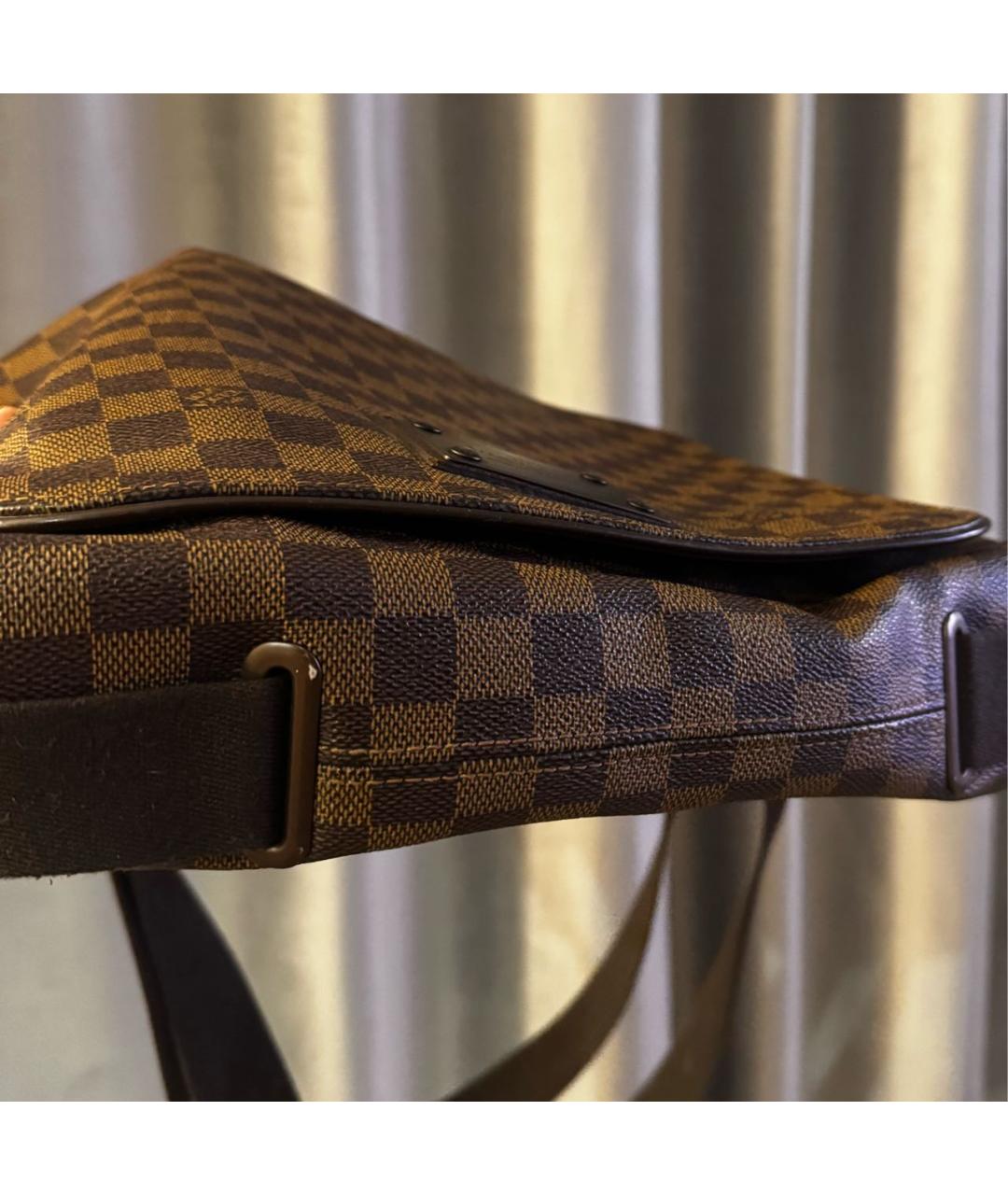 LOUIS VUITTON Коричневая кожаная сумка на плечо, фото 5