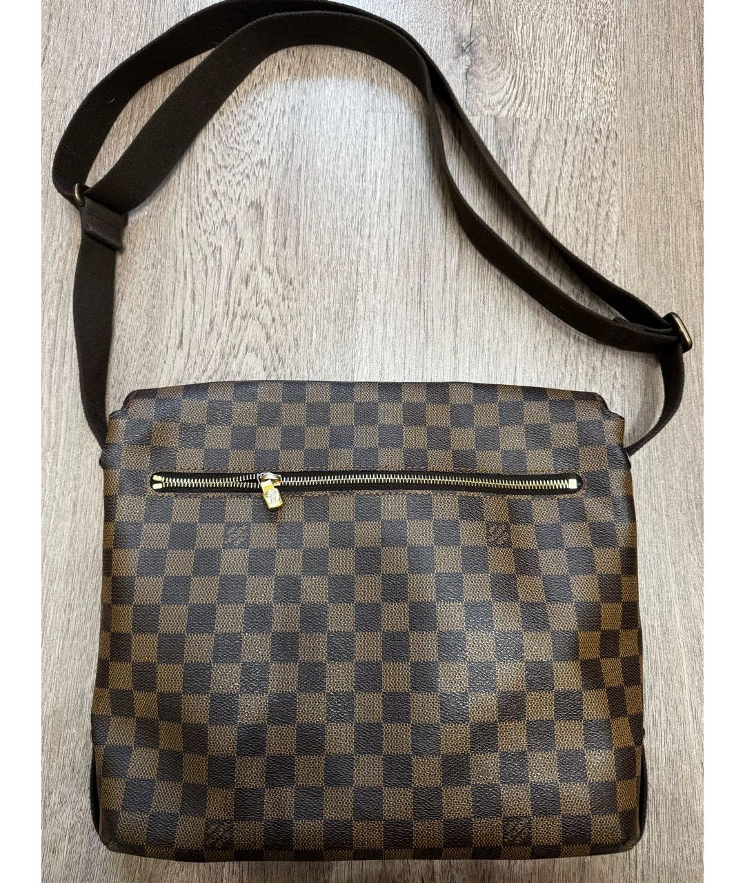 LOUIS VUITTON Коричневая кожаная сумка на плечо, фото 3