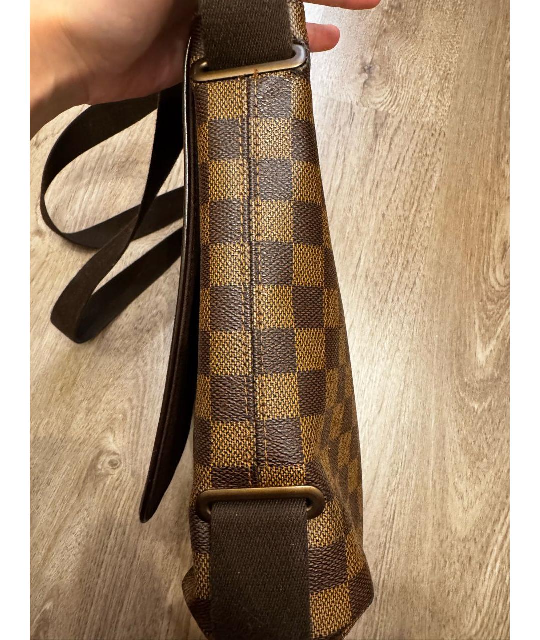 LOUIS VUITTON Коричневая кожаная сумка на плечо, фото 7