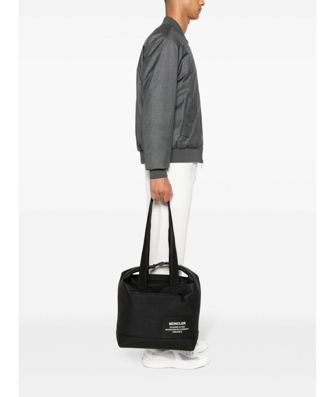 MONCLER Черная синтетическая сумка на плечо, фото 2