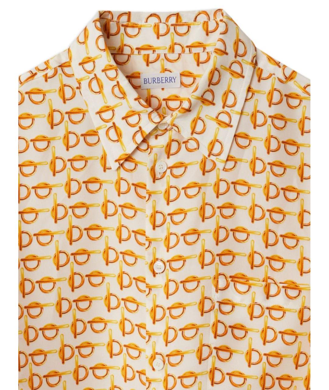 BURBERRY Бежевая шелковая рубашка, фото 3