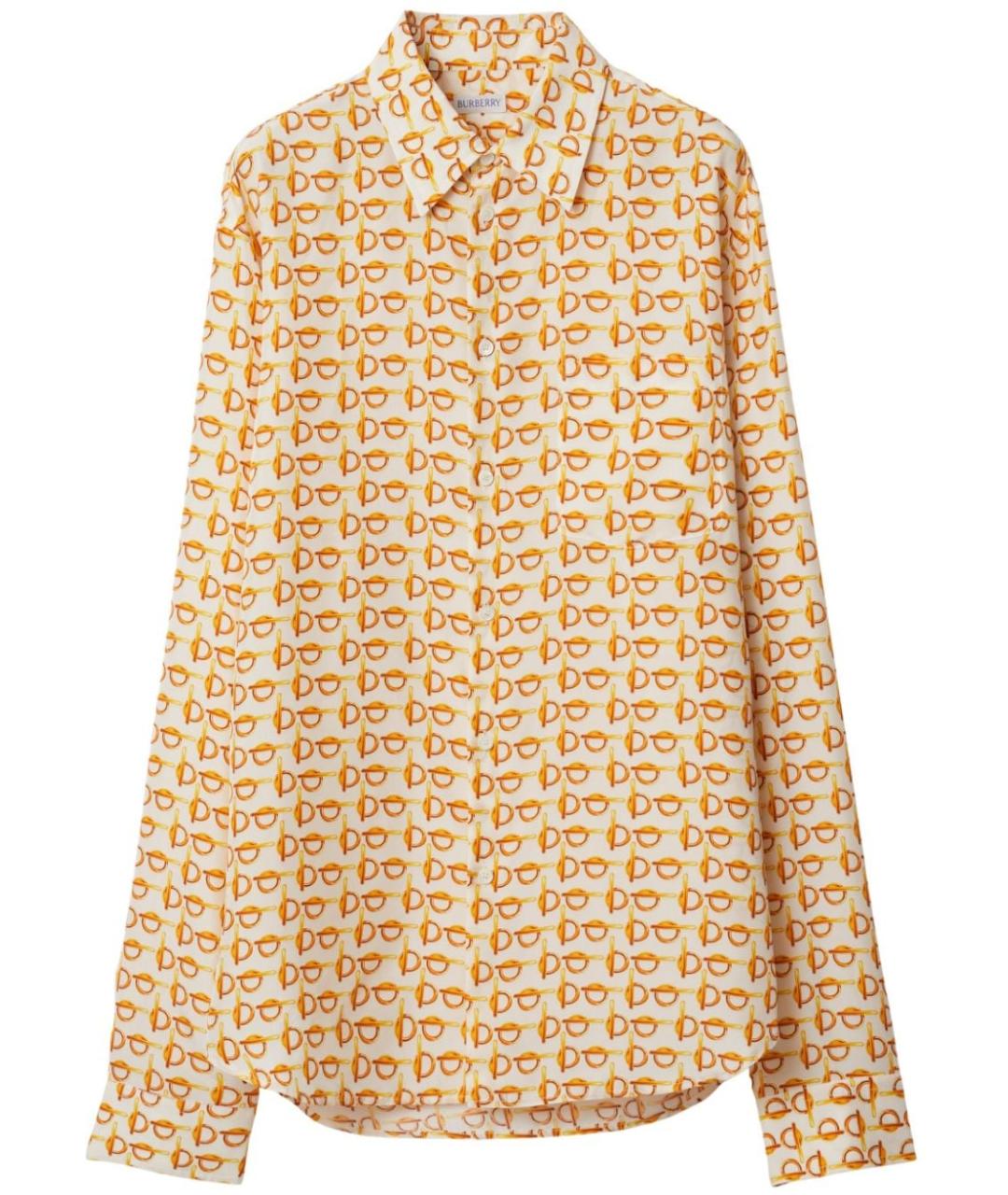 BURBERRY Бежевая шелковая рубашка, фото 1