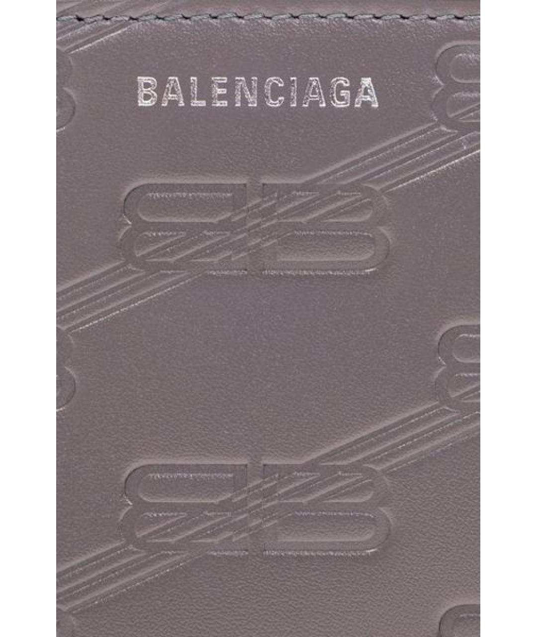 BALENCIAGA Серый кожаный кошелек, фото 4