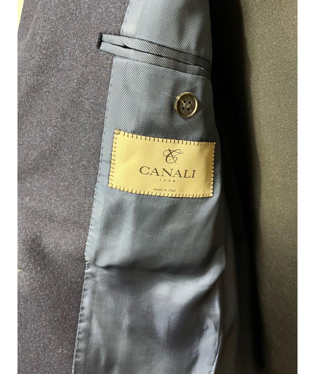 CANALI Темно-синее шерстяное пальто, фото 3