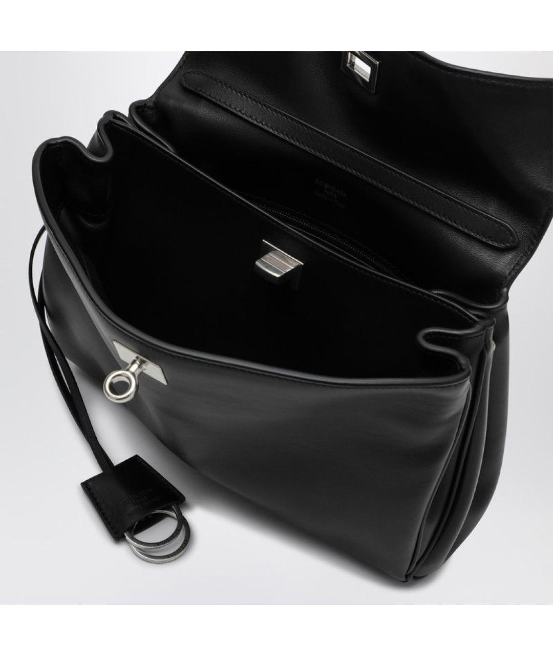 BALENCIAGA Черная кожаная сумка тоут, фото 5