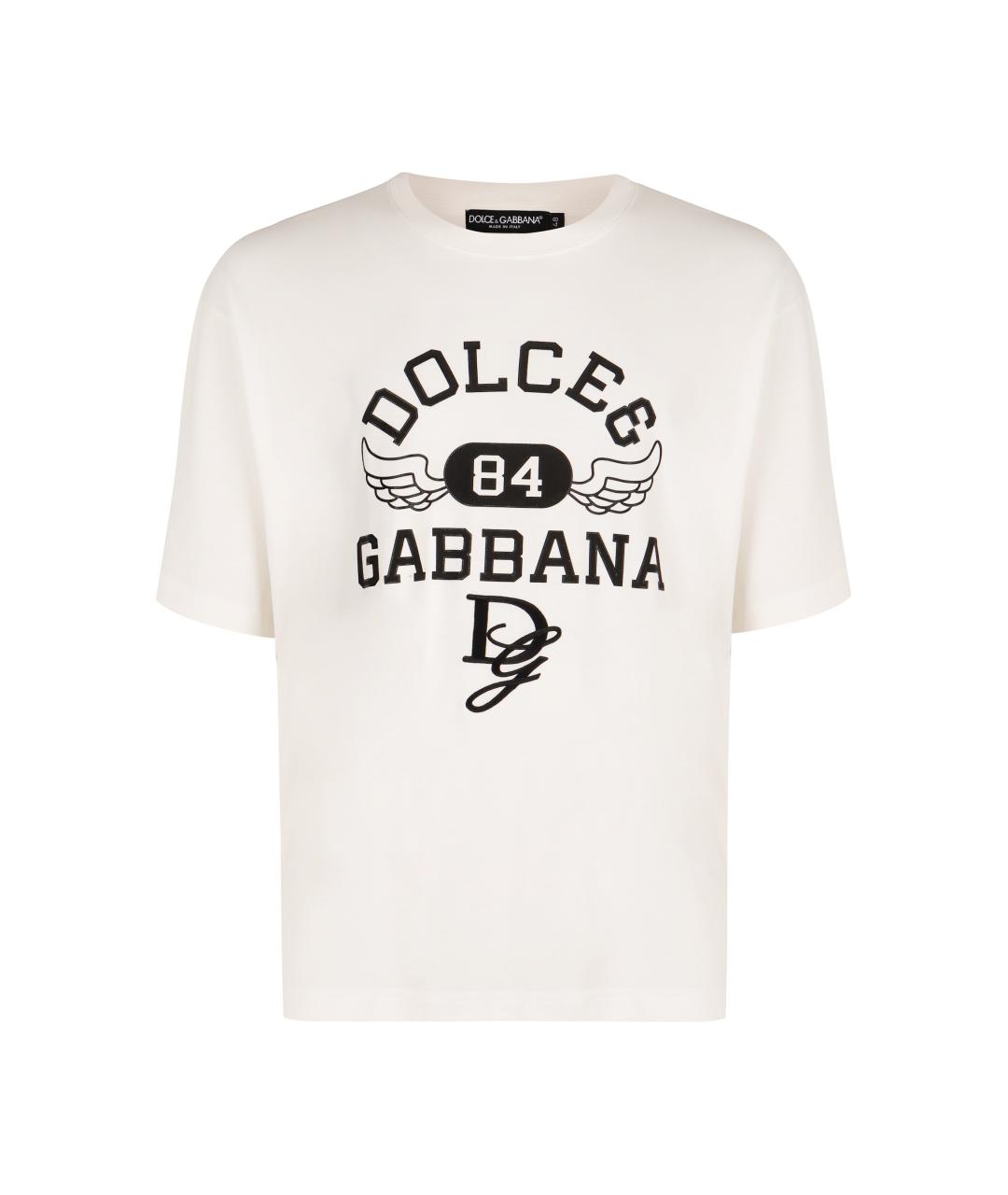 DOLCE&GABBANA Белая хлопковая футболка, фото 1