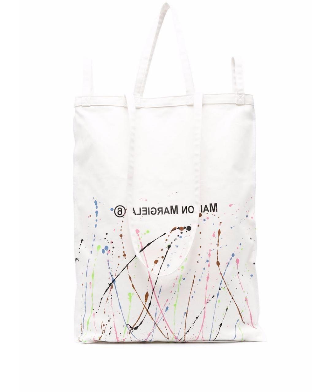 MM6 MAISON MARGIELA Белая хлопковая сумка тоут, фото 1