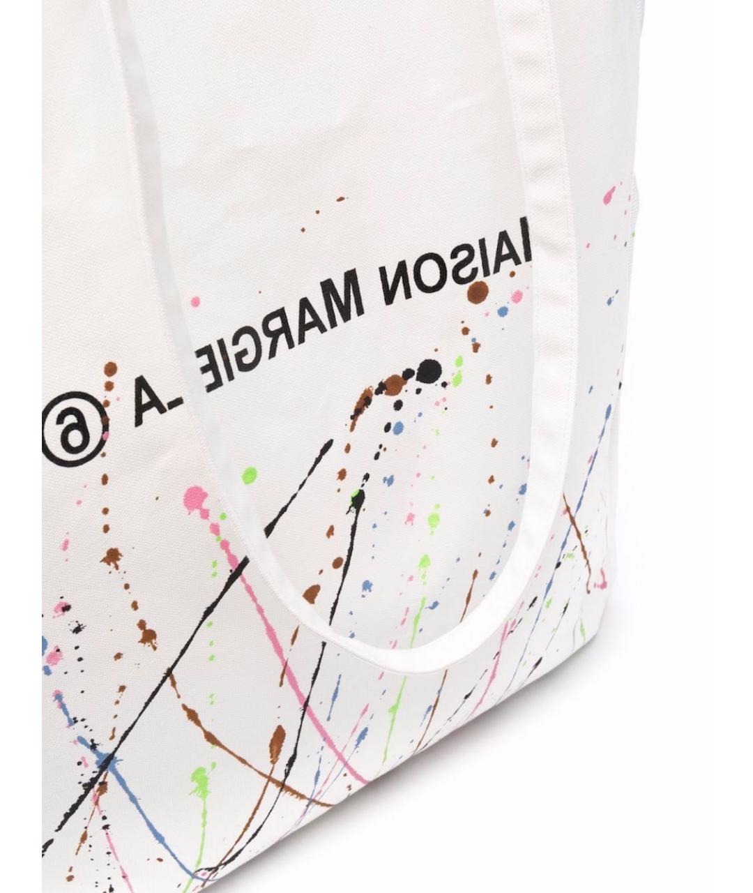 MM6 MAISON MARGIELA Белая хлопковая сумка тоут, фото 4