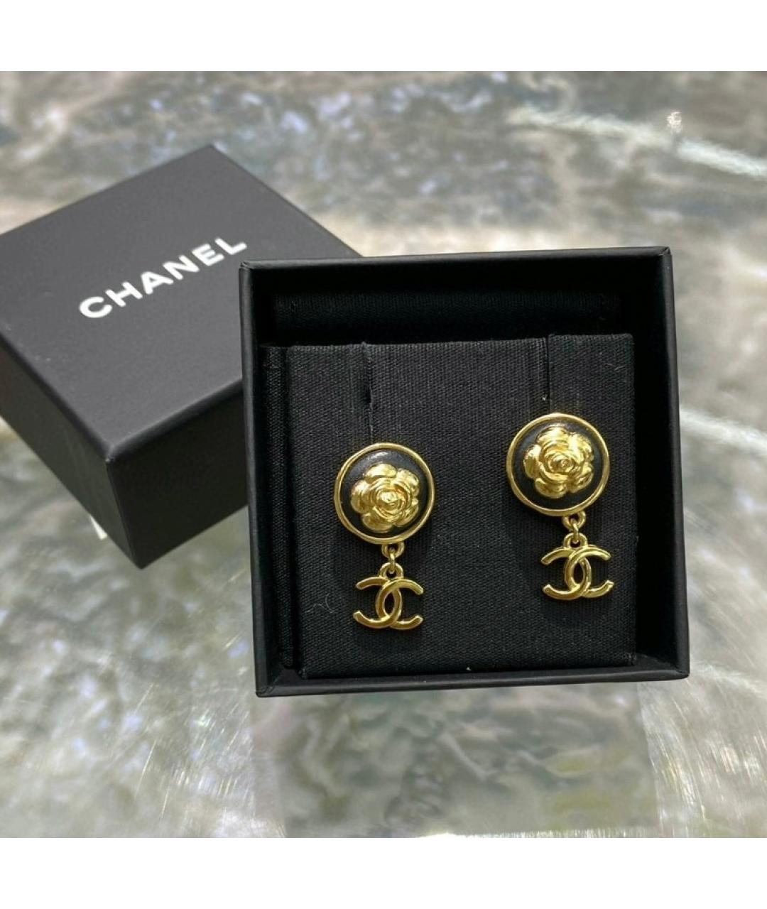 CHANEL Черные серьги, фото 2