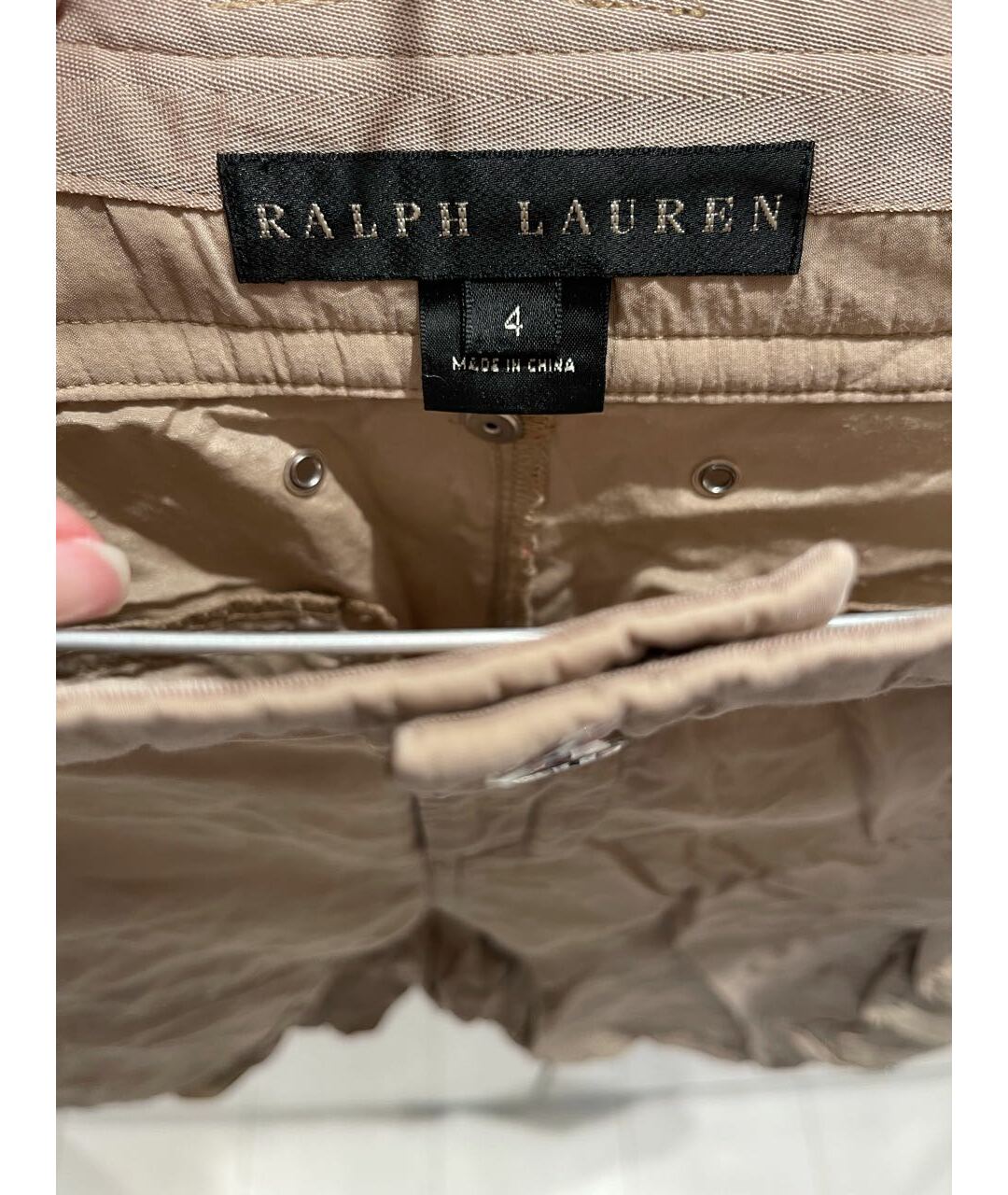 RALPH LAUREN Бежевые шелковые шорты, фото 4