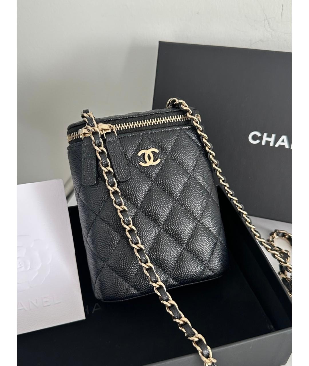 CHANEL Черная кожаная сумка через плечо, фото 5