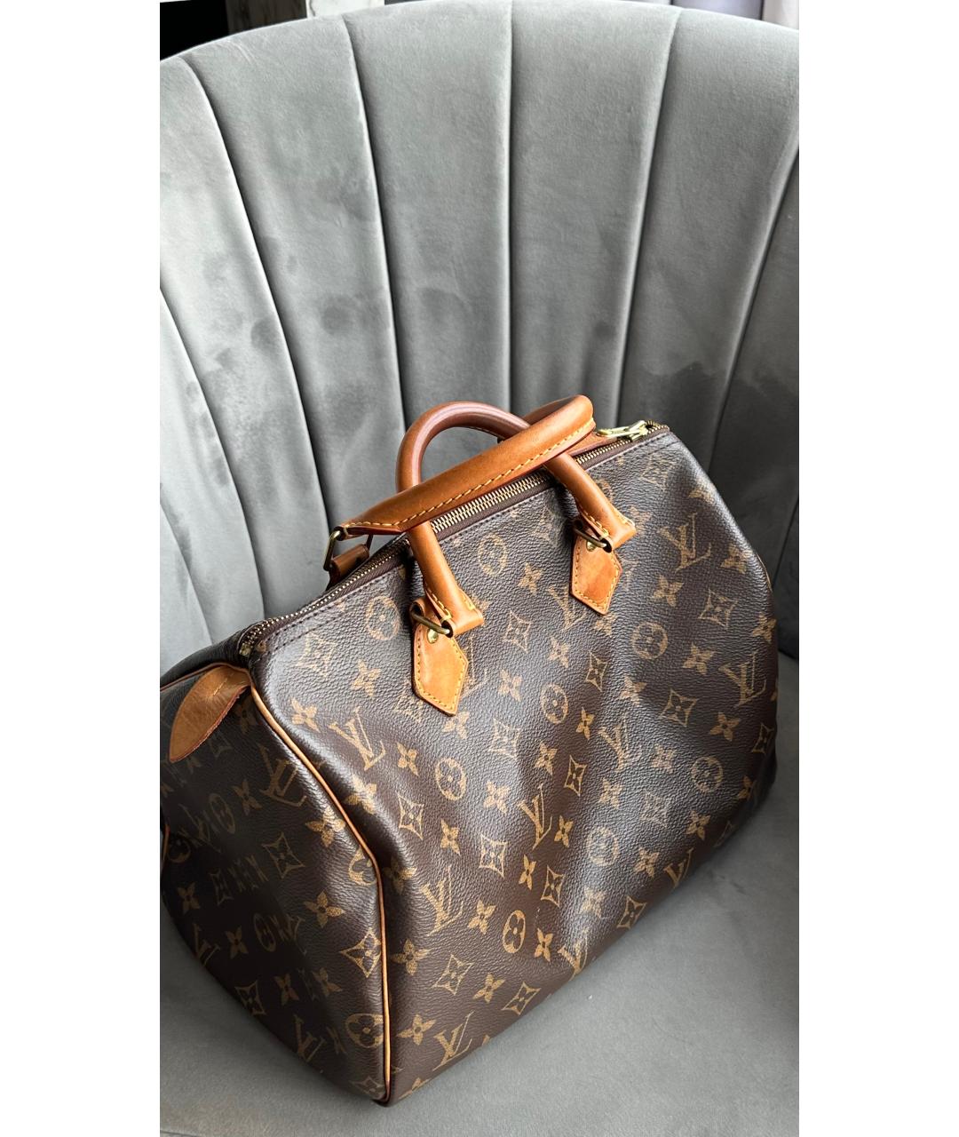 LOUIS VUITTON Коричневая сумка с короткими ручками, фото 8