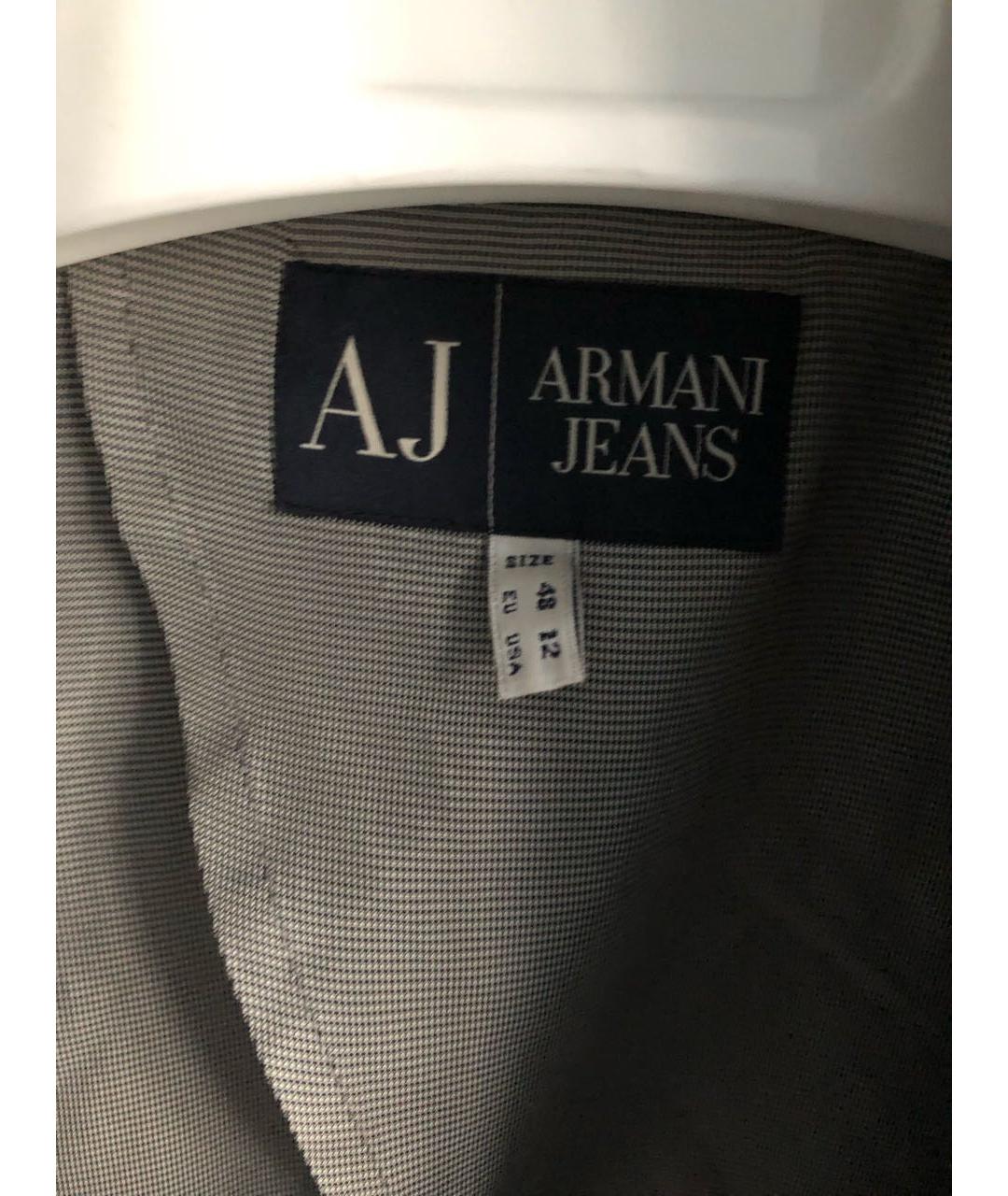 ARMANI JEANS Темно-синее шерстяное пальто, фото 3