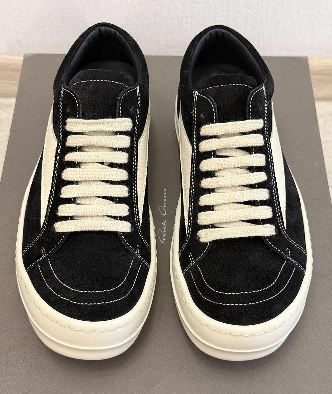 RICK OWENS Черные замшевые кеды, фото 3