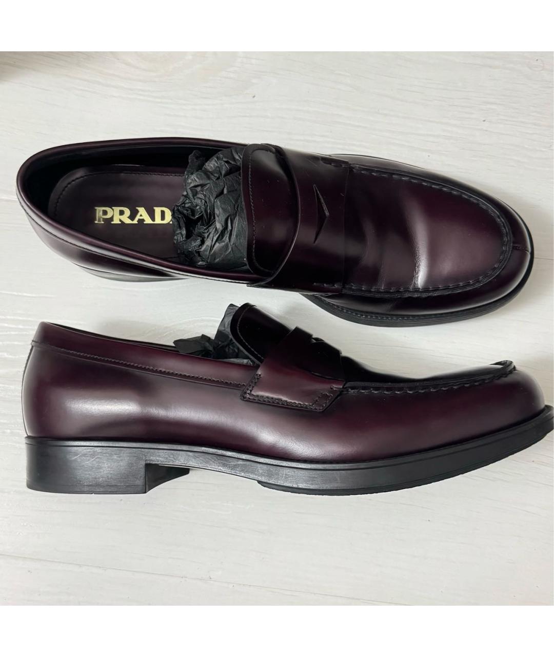 PRADA Фиолетовые кожаные лоферы, фото 6