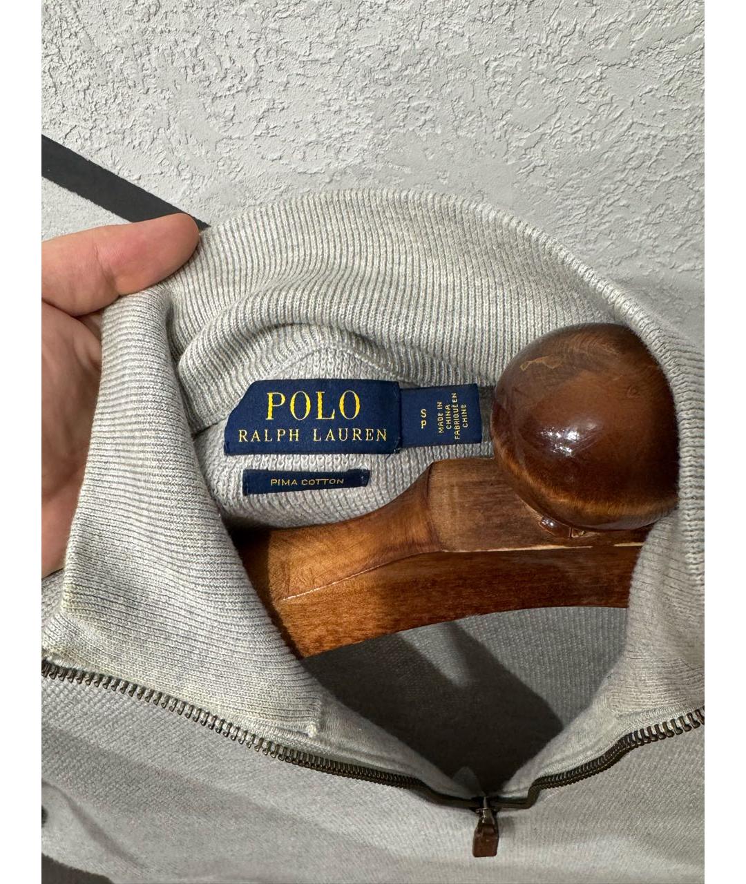 POLO RALPH LAUREN Серый хлопковый джемпер / свитер, фото 5