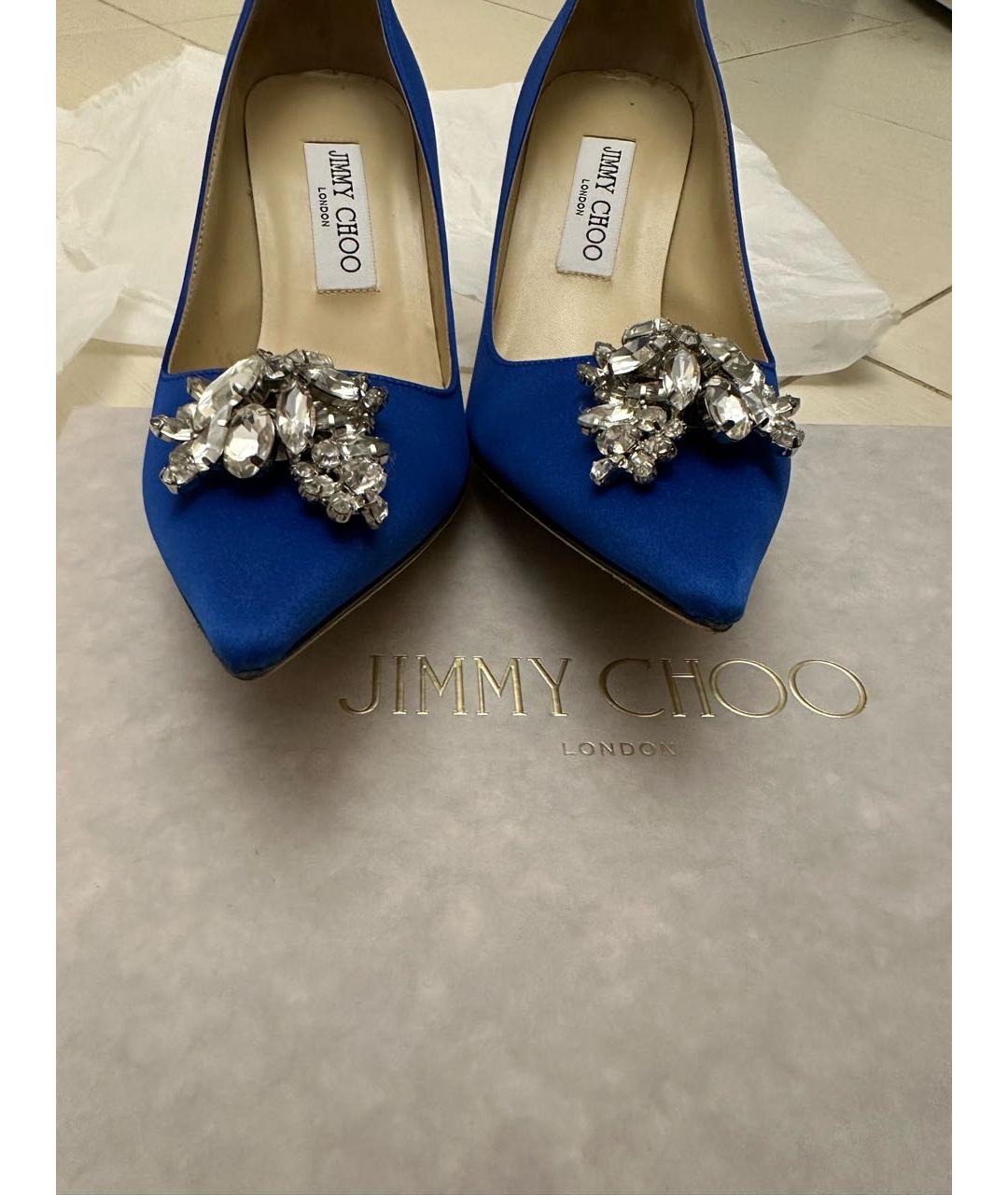 JIMMY CHOO Синие кожаные туфли, фото 3