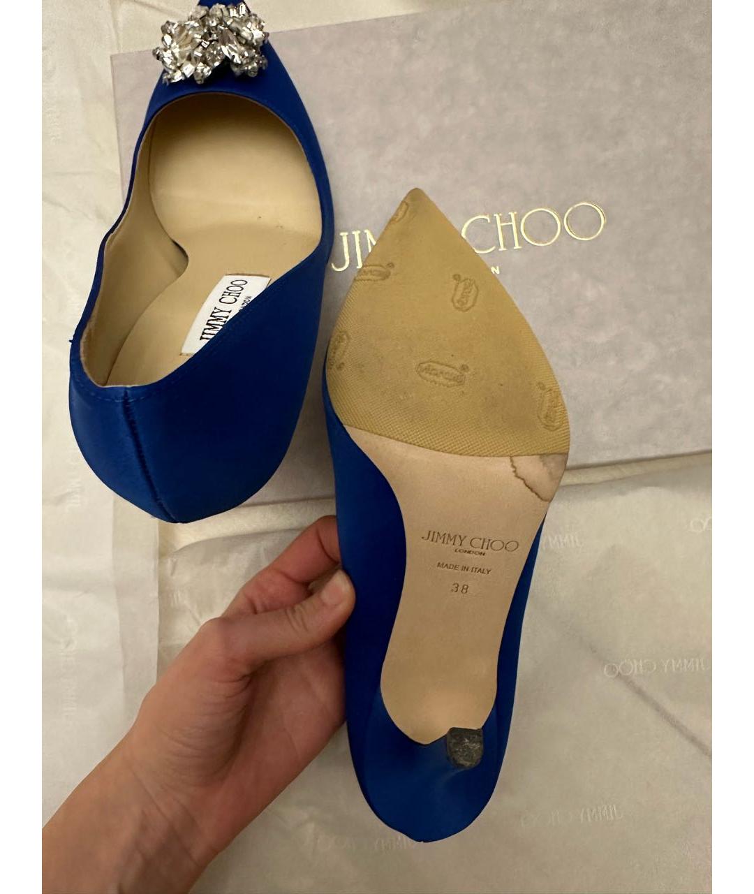 JIMMY CHOO Синие кожаные туфли, фото 5