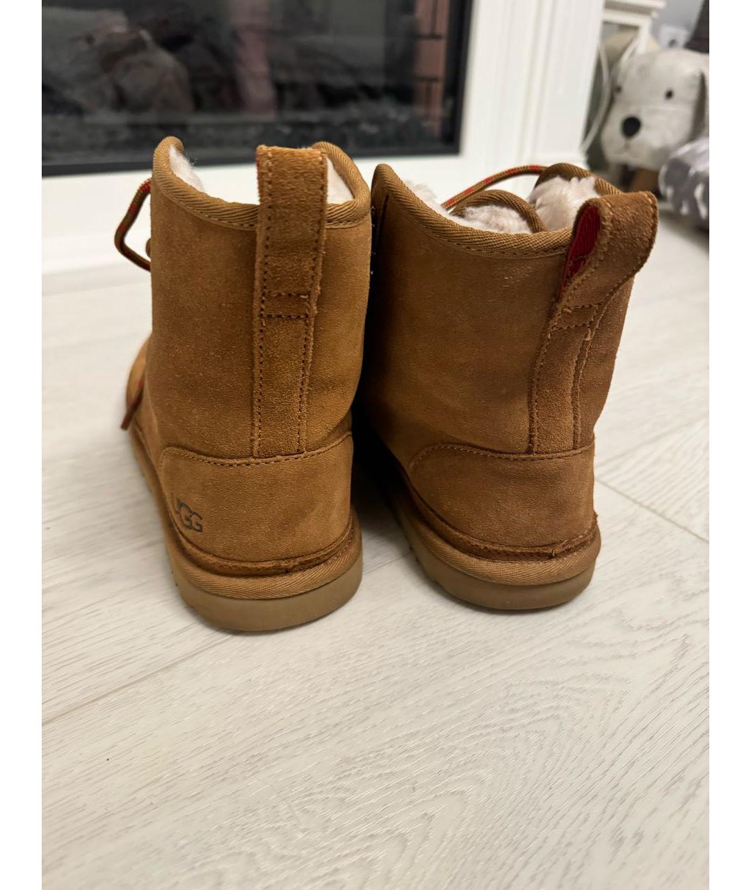 UGG AUSTRALIA Бежевые замшевые ботинки, фото 4