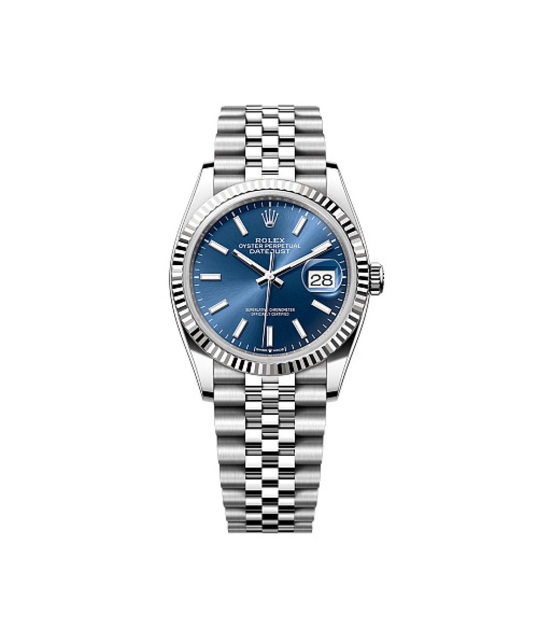 ROLEX Синие часы из белого золота, фото 1